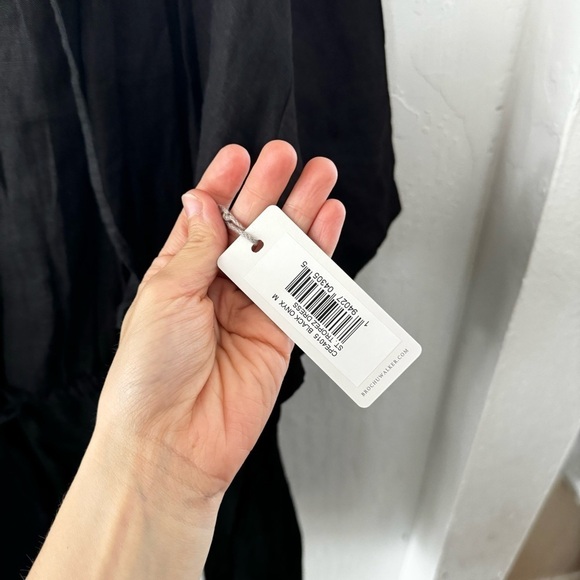 Brochu Walker Black St. Tropez Waist Chest Tie Eyelet Collar Oversized Dress M - Picture 10 of 14